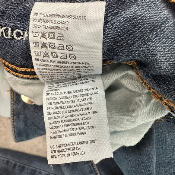 American Eagle Outfitters Jeans WMNS 4 Dark Wash Super Stretch Bootcut Pants - Picture 5 of 10